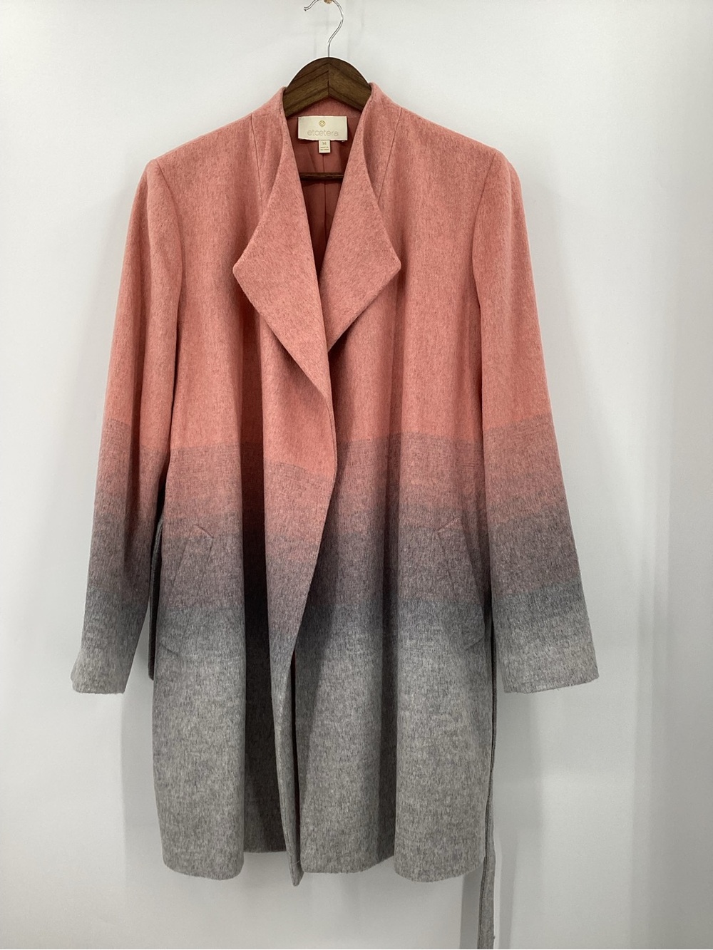 Etcetera Pink to Gray Ombre Trench Coat